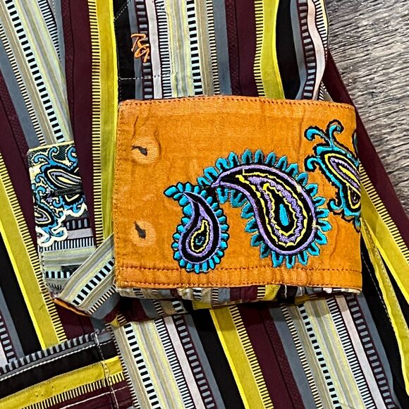 Robert Graham Multicolor Long Sleeve Bright Loud Colorful Dress Shirt Mens Large - Picture 4 of 10